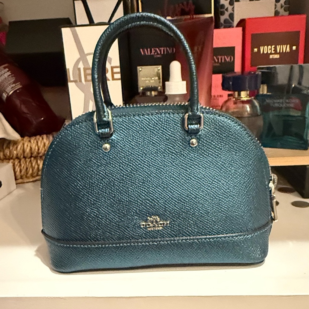 Coach Teal Mini Leather Bag